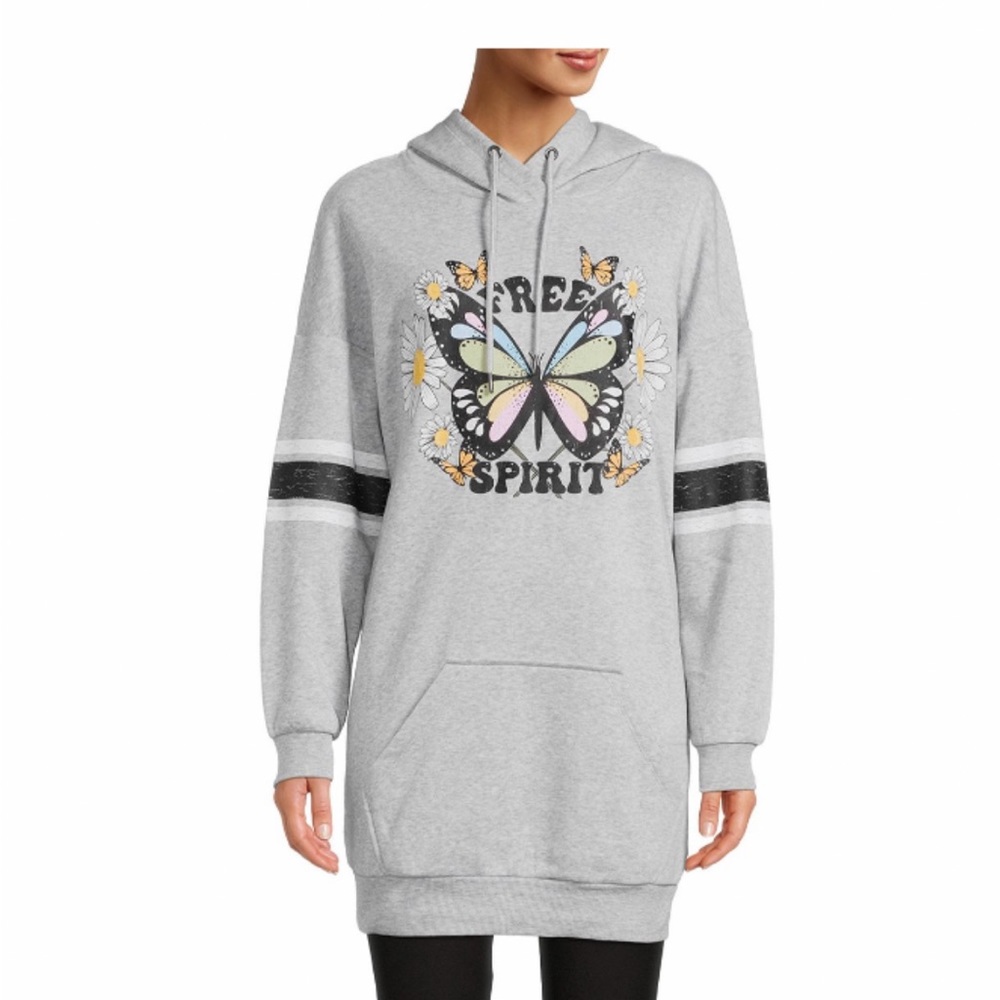 No Boundaries Juniors Graphic Mineral Wash
Tunic Hoodie
